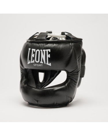 Casco de boxeo Leone Sport con barra " Nerone" CSB02 Negro