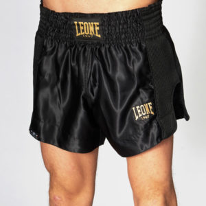ABE20 Shorts de Muay Thai/Kickboxing "Essential" negro Leone 1947