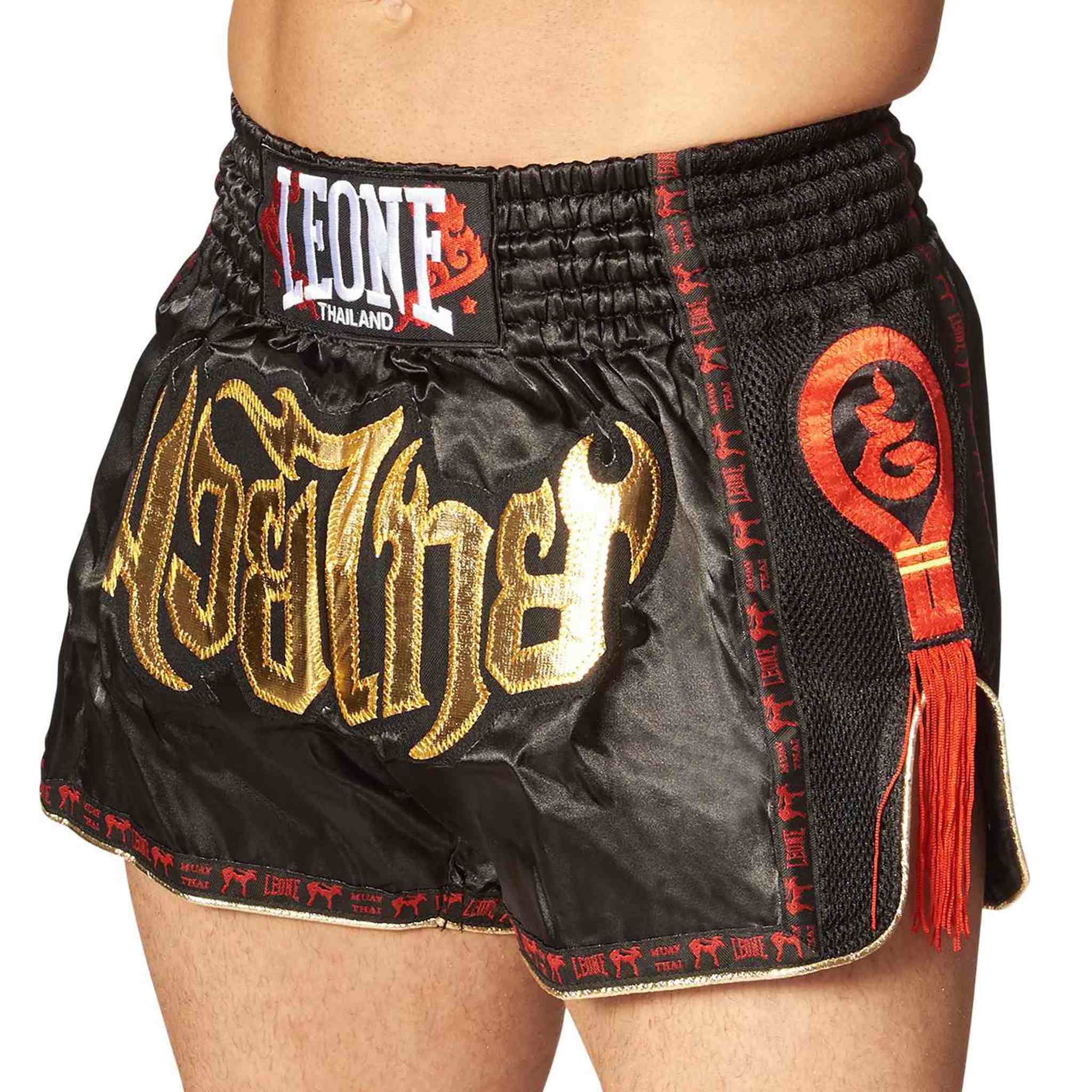 LEONE Pantalones Cortos de Muay Thai Cyborg M 